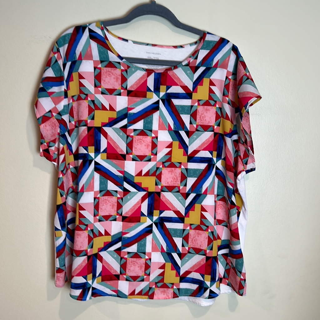 Van Heusen Abstract Short Sleeve Xxl